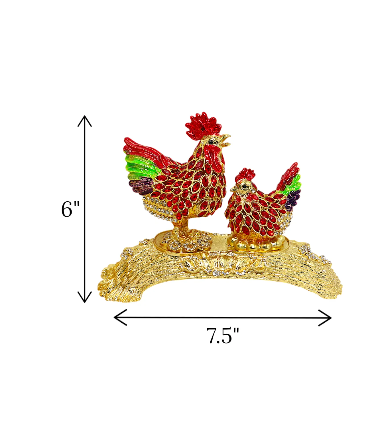 decorative metal hen 2s red china "6x7.5" - Image 2