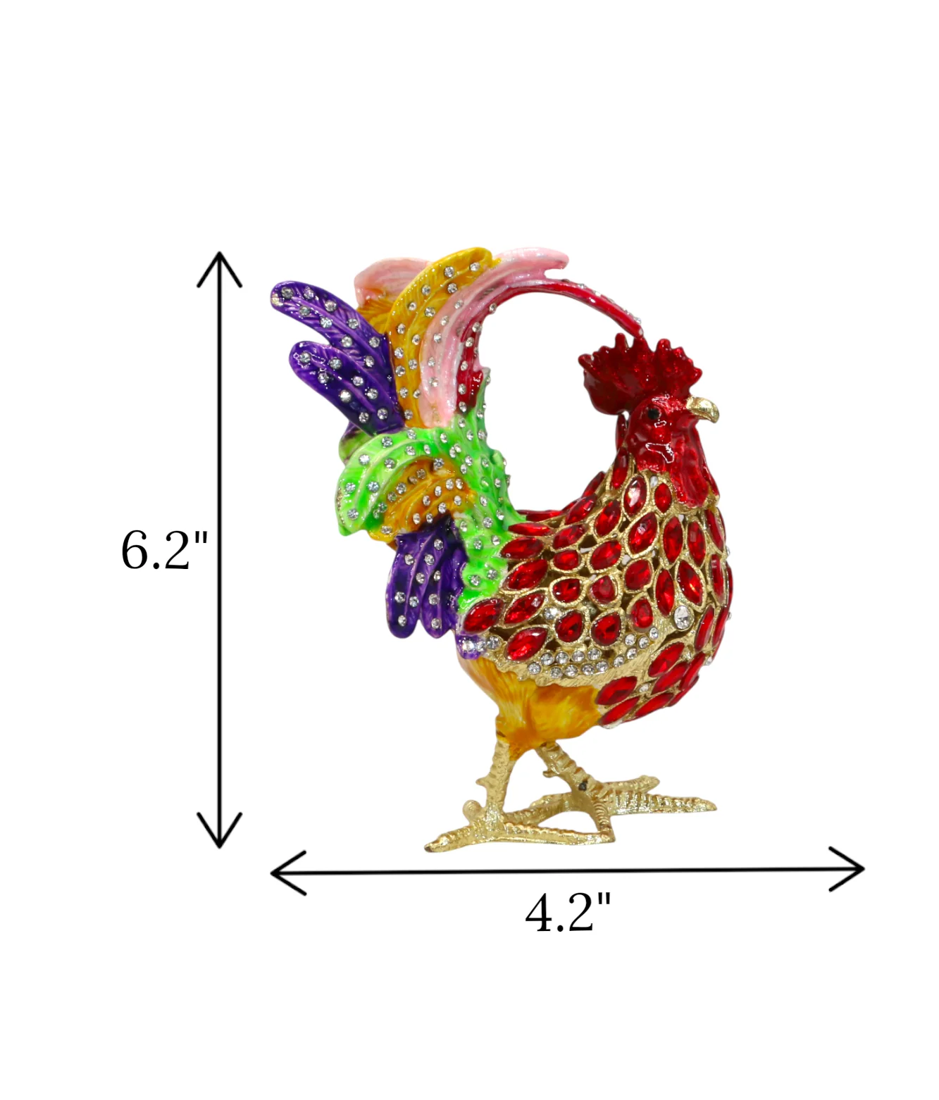 decorative metal hen multi medium china "6.2x4.2" - Image 2