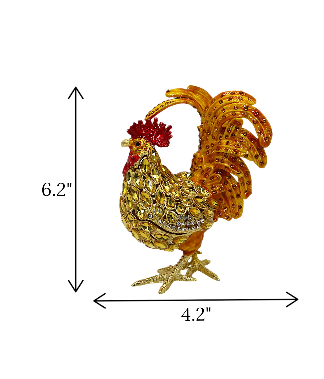 decorative metal hen yellow medium china "6.2x4.2" - Image 2
