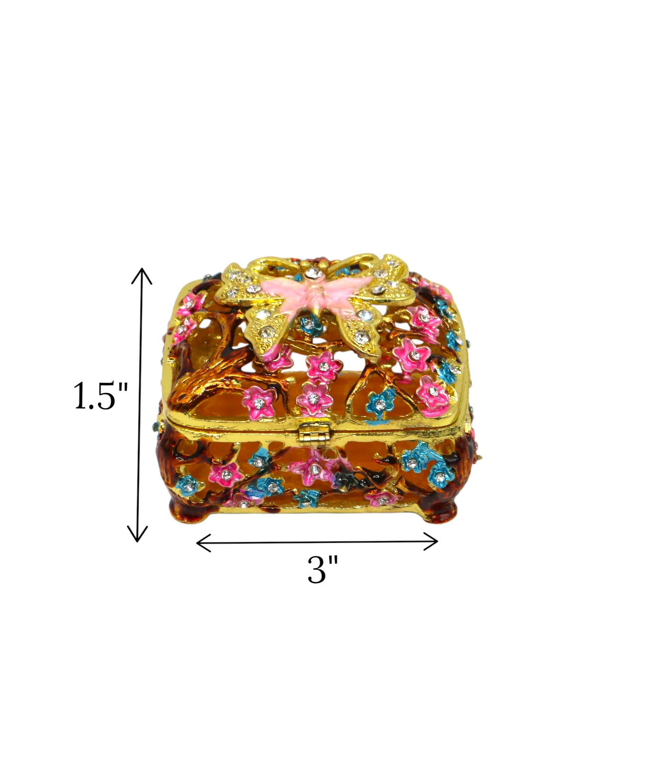 decorative metal mini jewellery box multi china "1.5x3" - Image 2