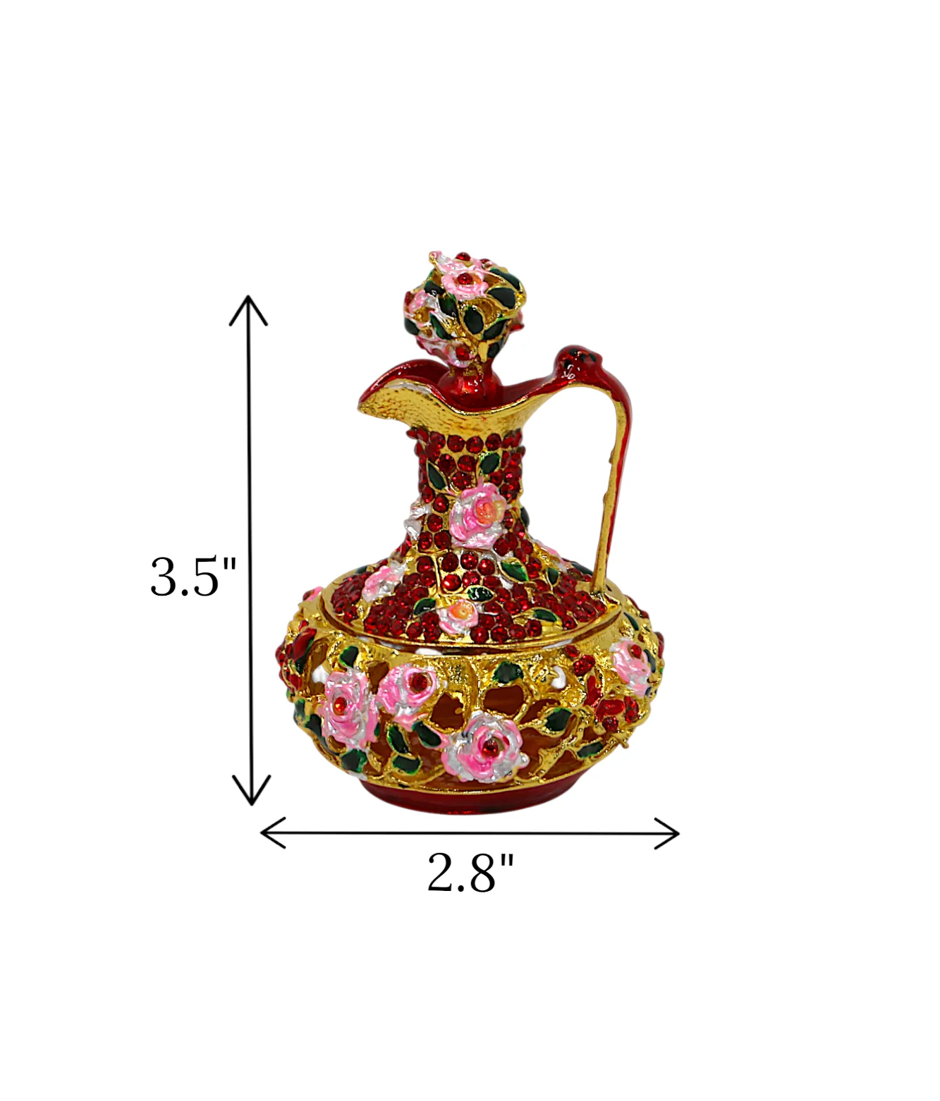 decorative metal tea pot red china "3.5x2.8" - Image 2