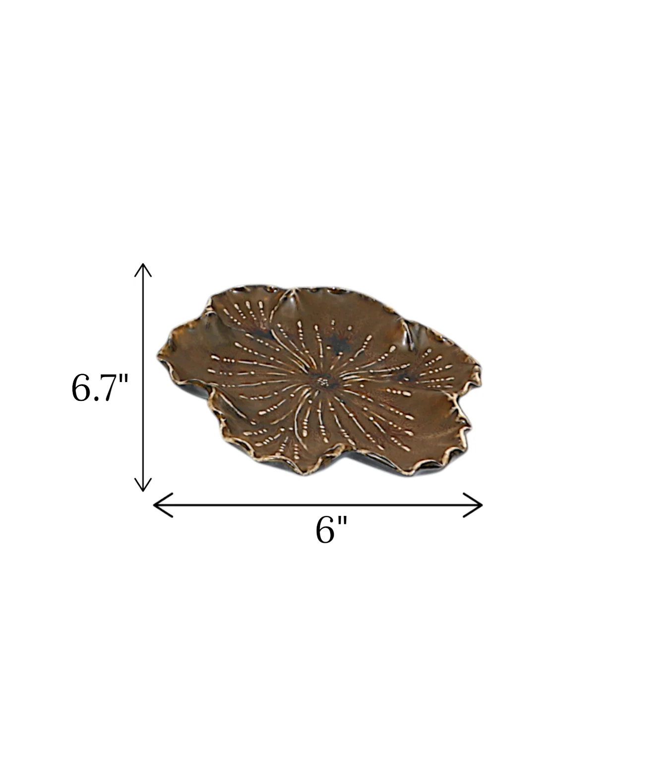 decorative plate flower brown china "6.7x6" - Image 2