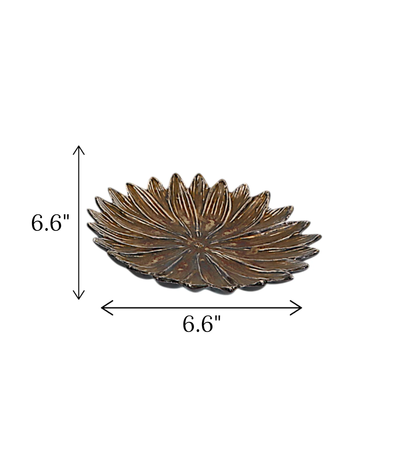 decorative plate flower dark brown china "6.6x6.6" - Image 2