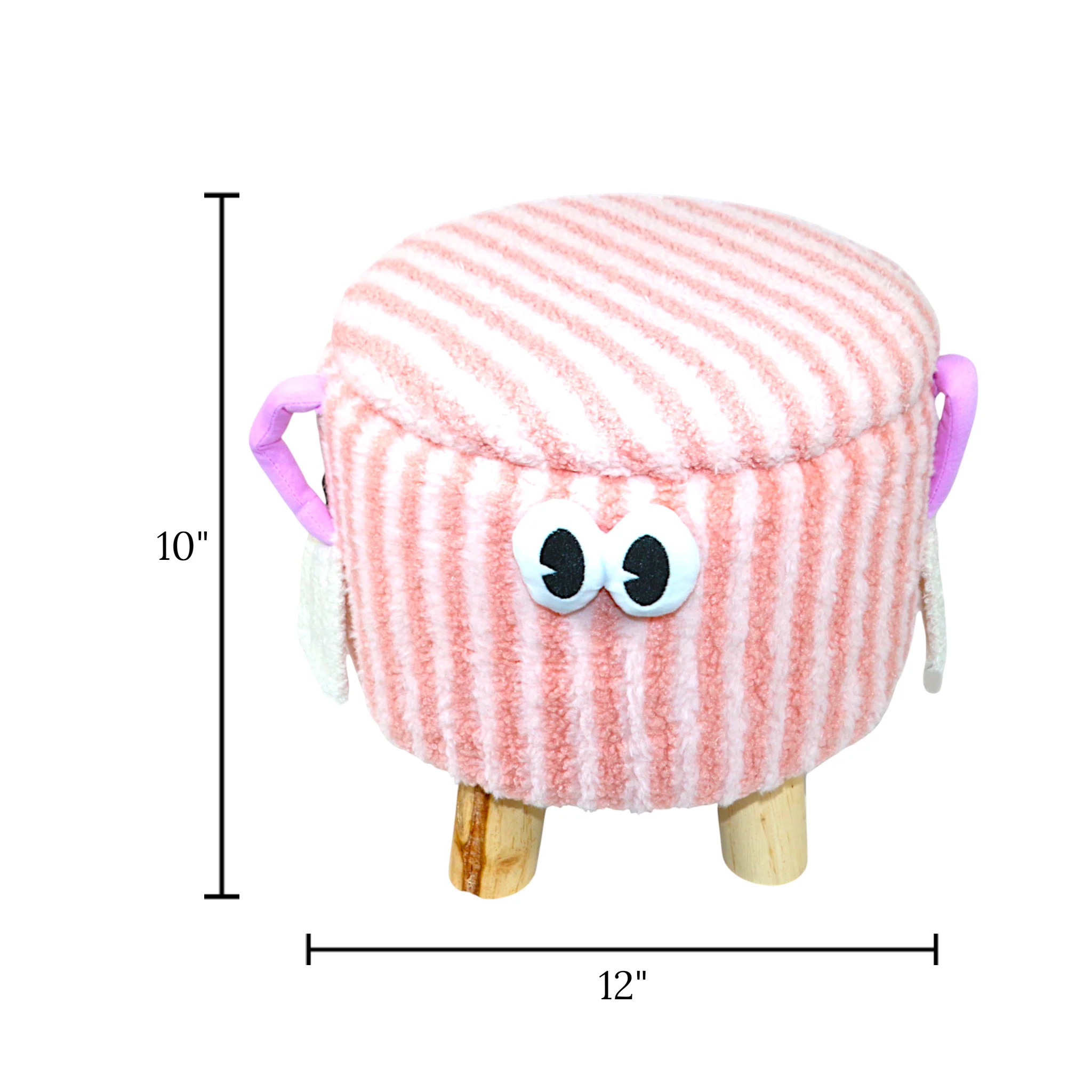 decorative stuff stool & storage box round pink - Image 2