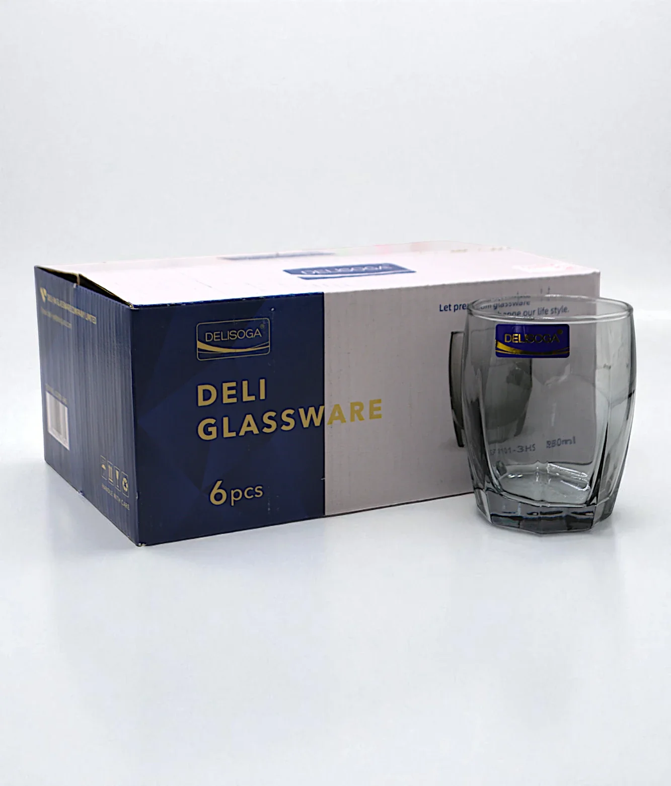 deli glass 6pc gray pak js3101-3hs - Image 2