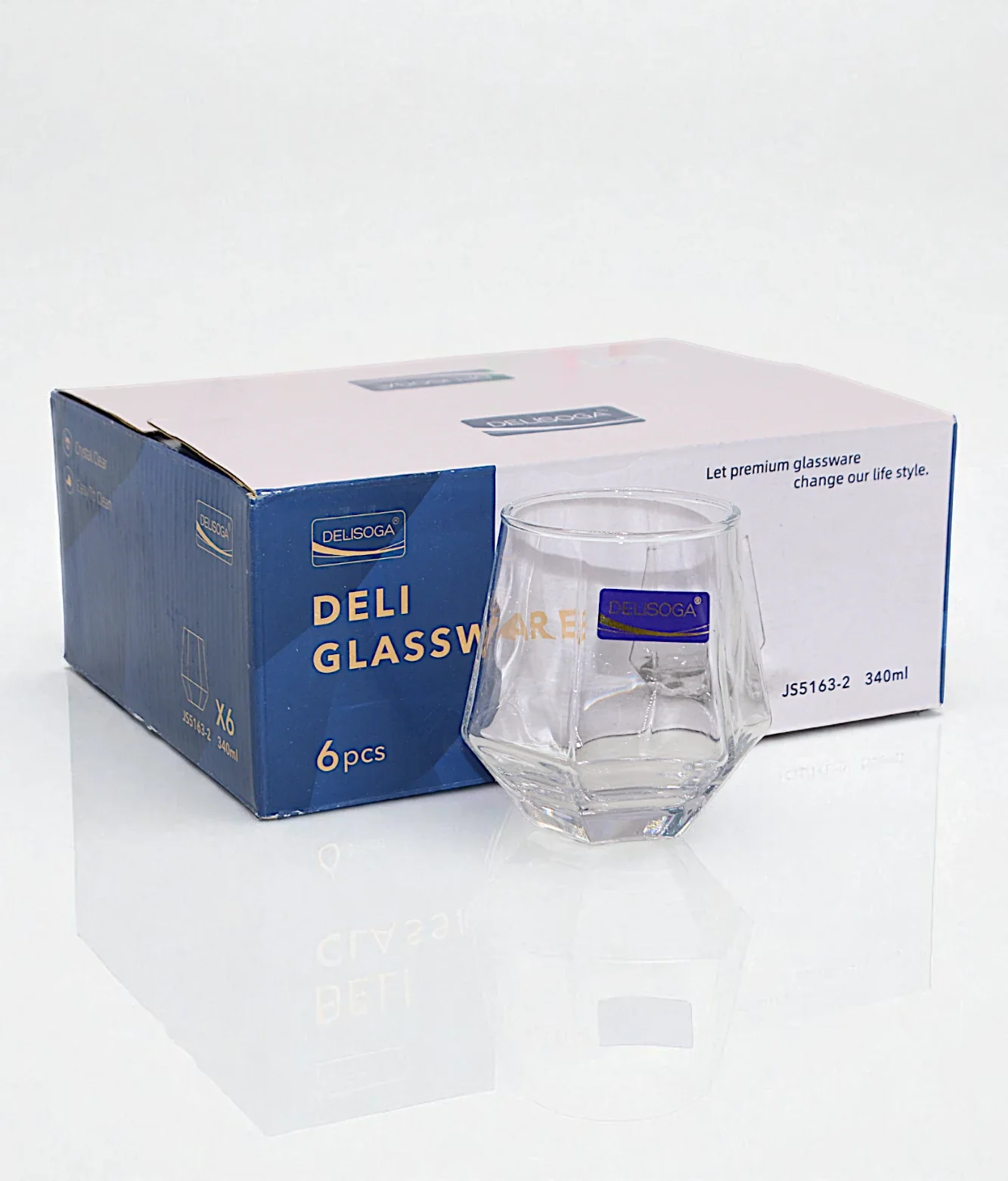deli glass tumbler 6pc pak js5163-2 - Image 2