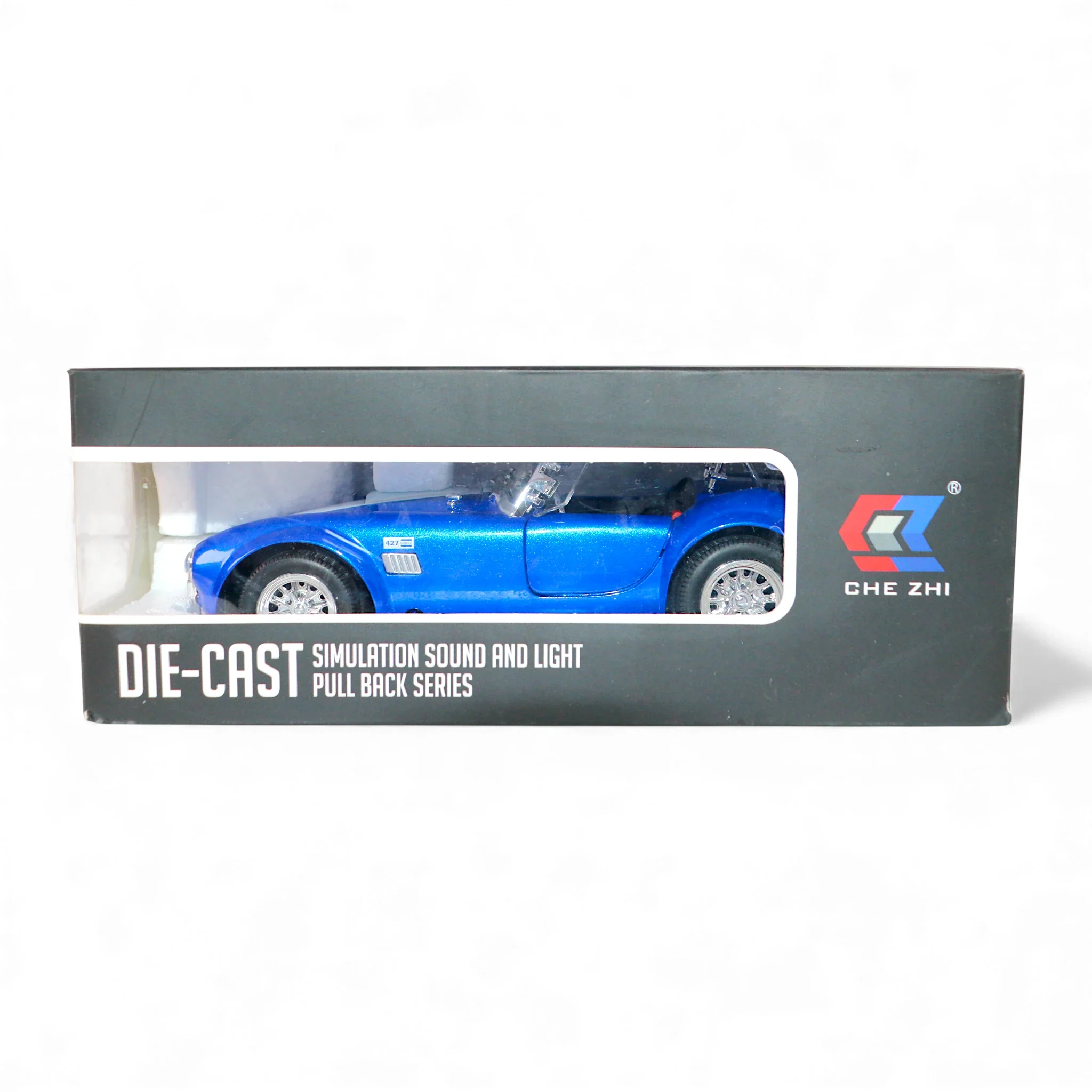 die-cast metal ac cobra car 1:24 with music & lights t041 - Image 2