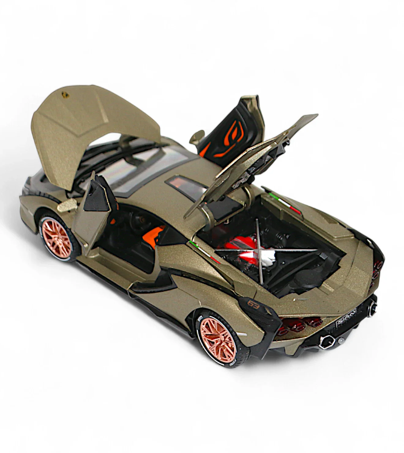 die-cast metal car lamborghini sian 1:24 model with music & lights - Image 2