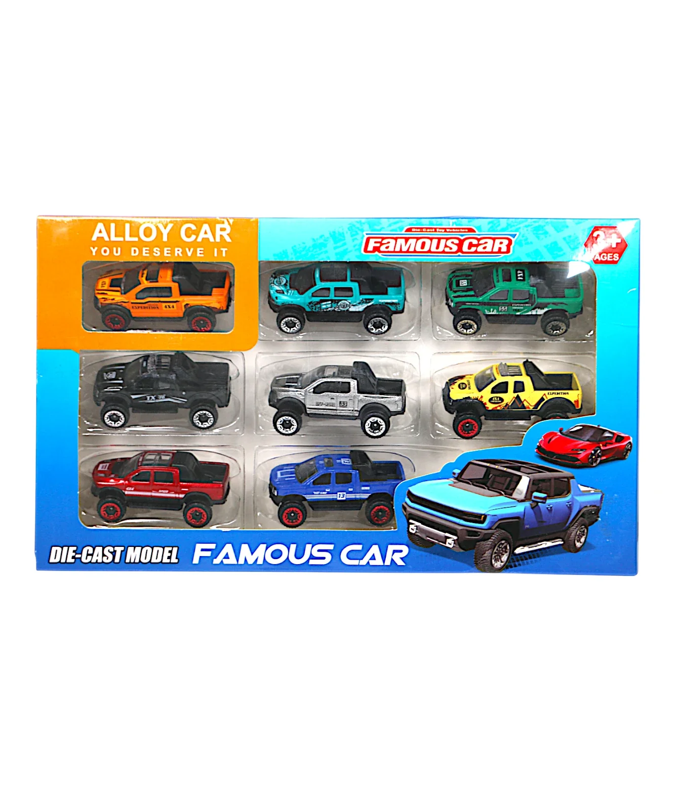 die-cast metal car set 8pc - Image 2
