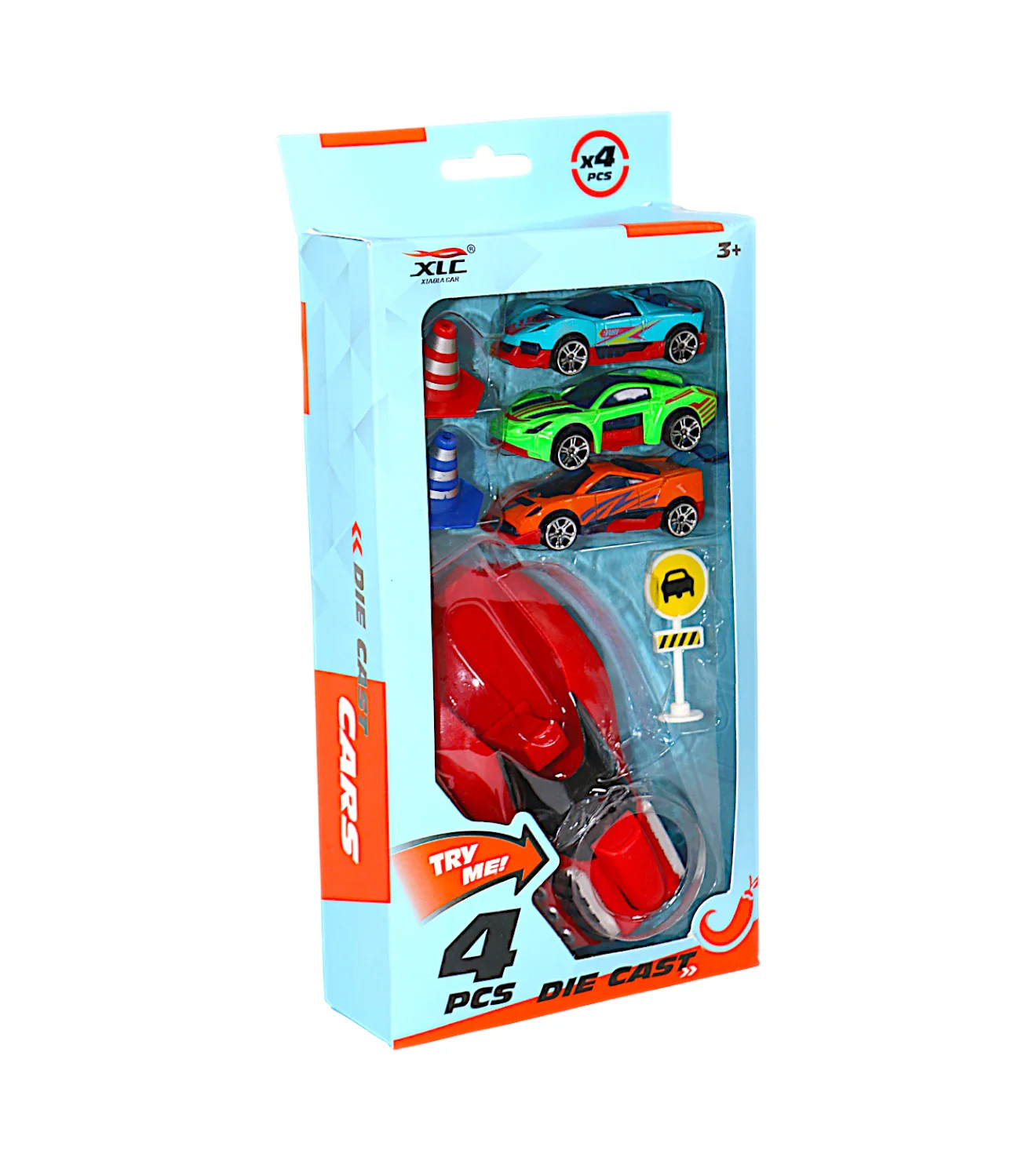 die-cast metal car set with launcher - Image 2