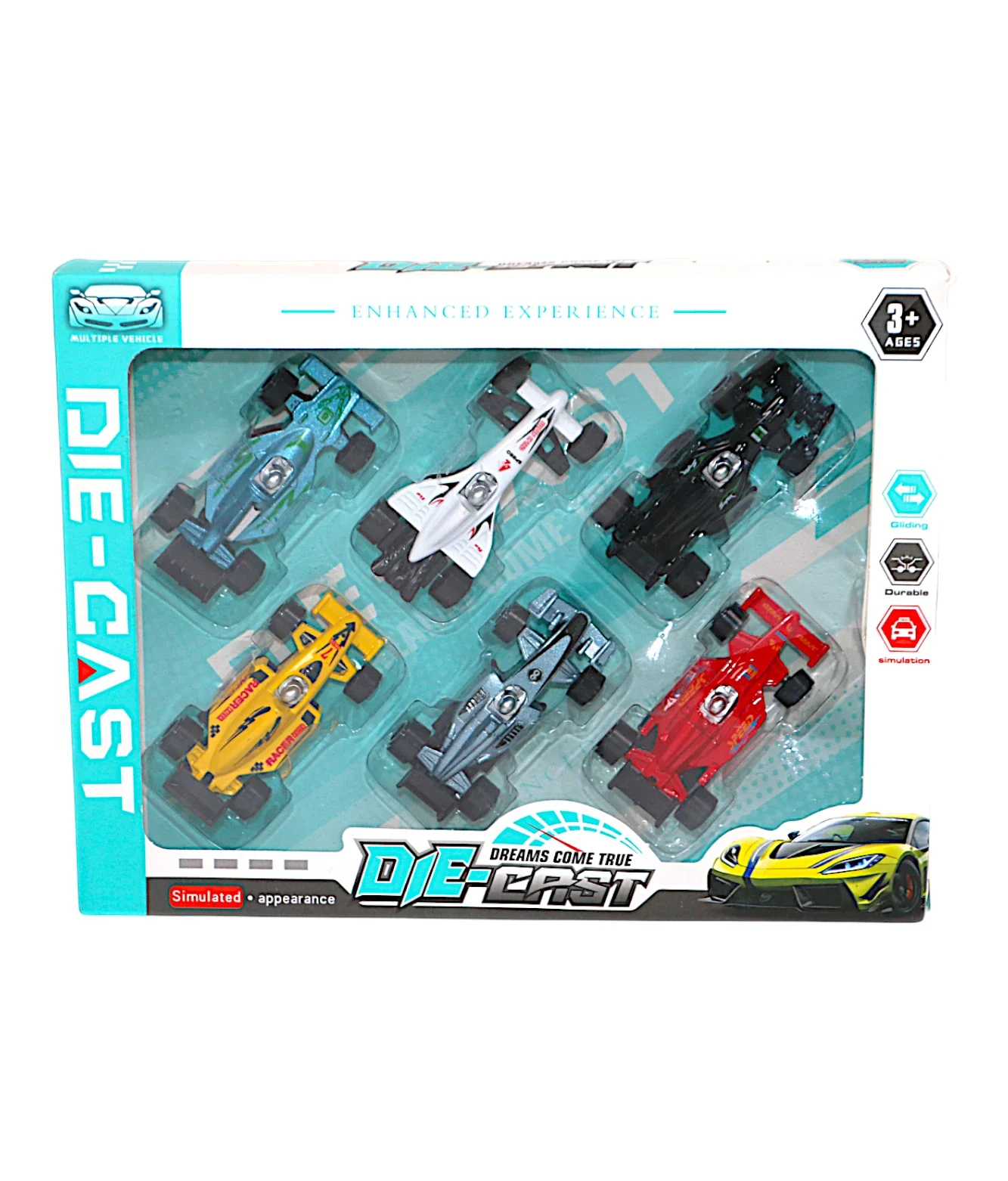 die-cast metal formula car set 6pc t214 - Image 2