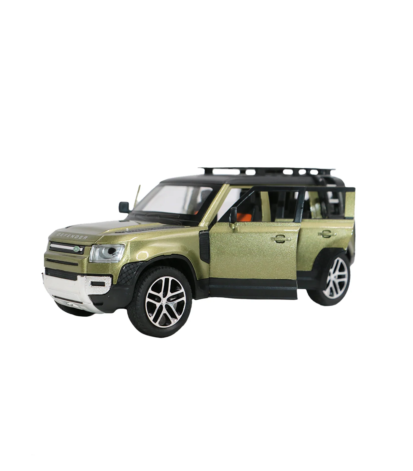 die-cast metal jeep defender 1:24 model with music & lights t285