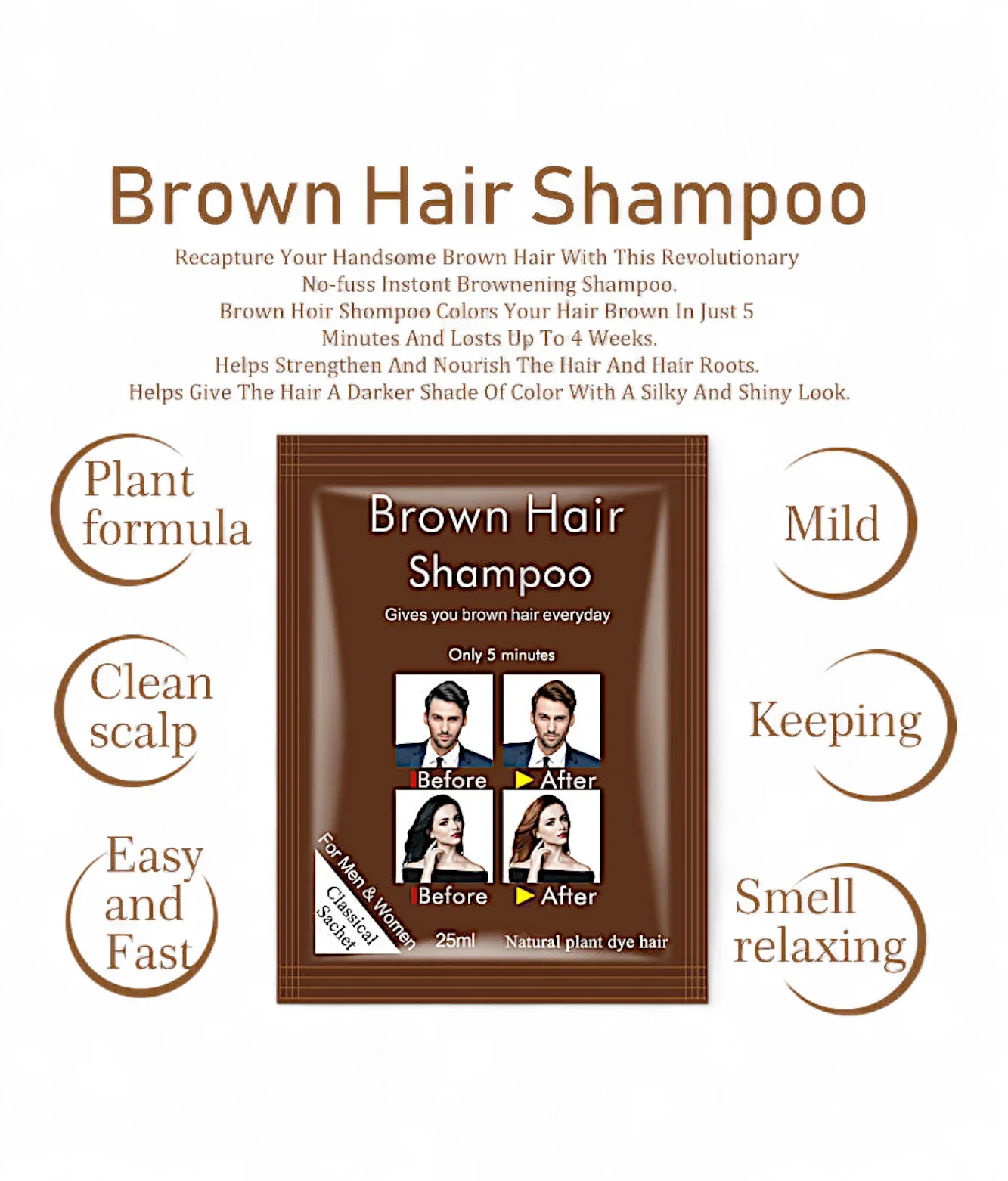 disaar hair color shampoo brown 25ml china ds5921 - Image 2