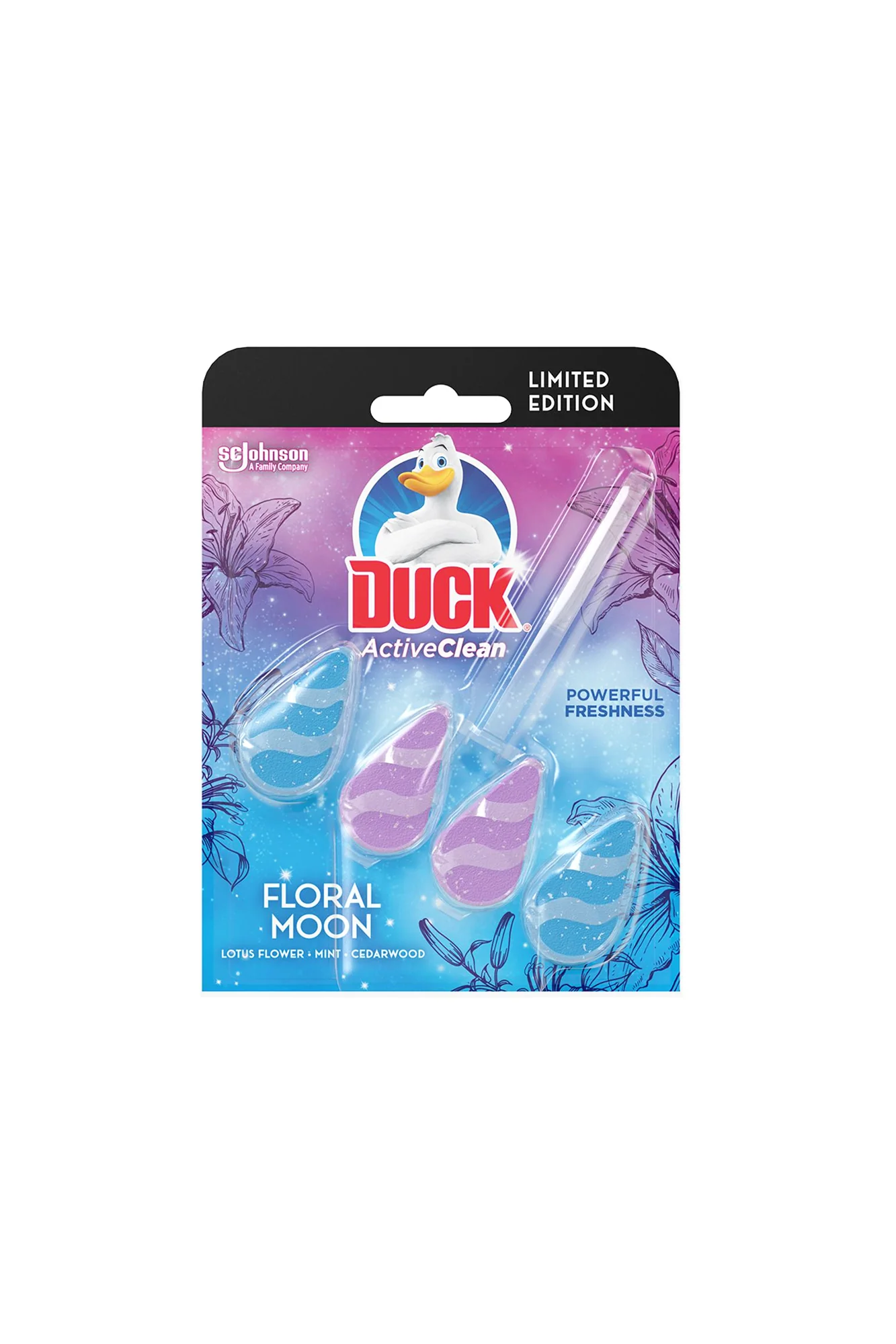 duck active clean toilet block floral moon 38.6g