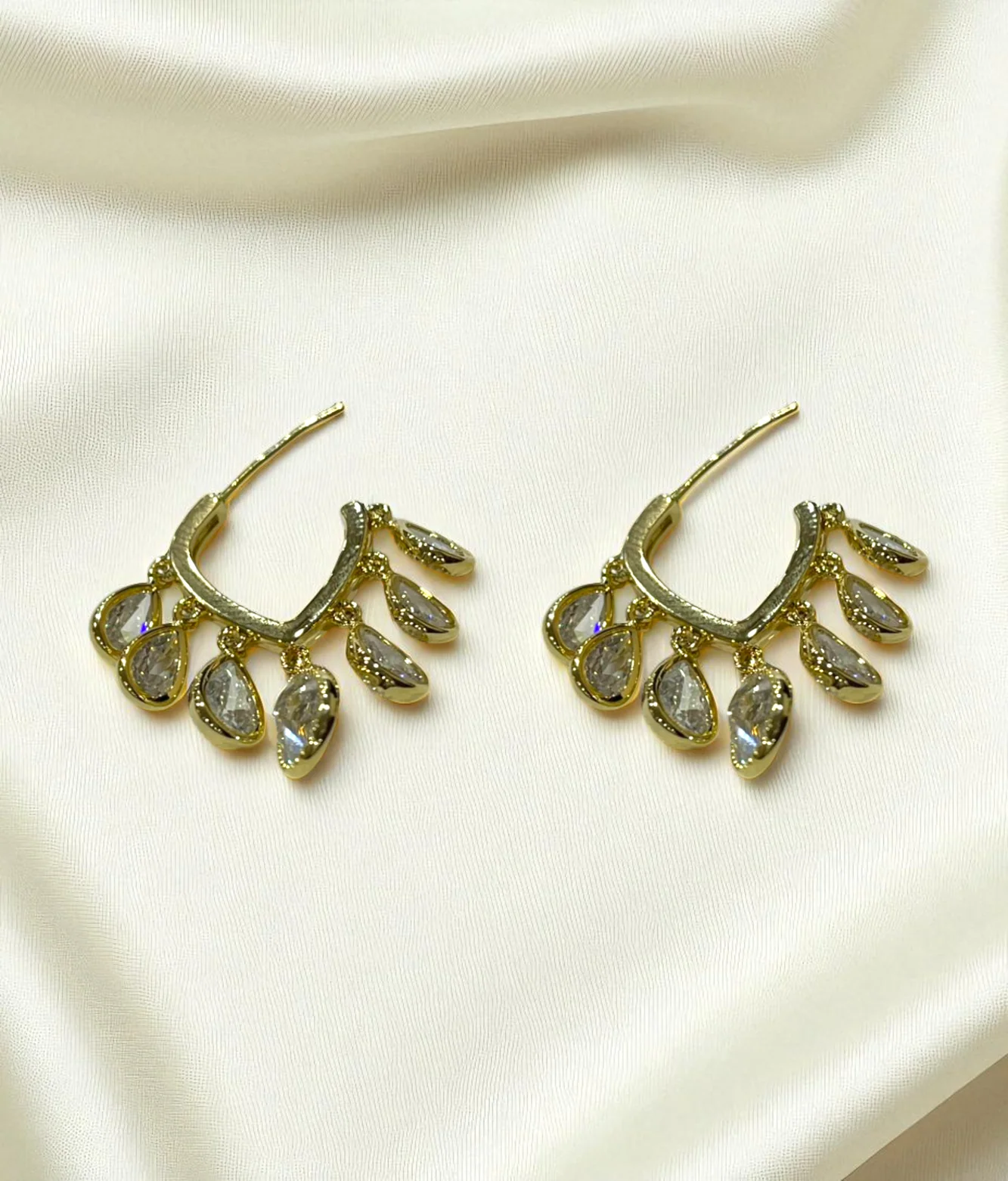 ear ring bali style with leaf stone china - Image 2