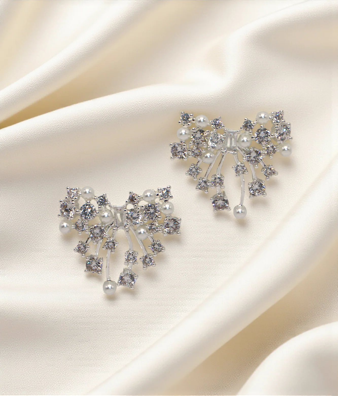ear ring bow with diamond stone china - Image 2