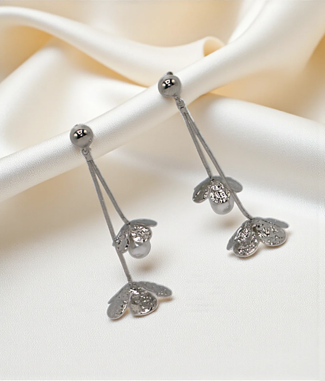 ear ring flower fancy with pearl china - Image 2