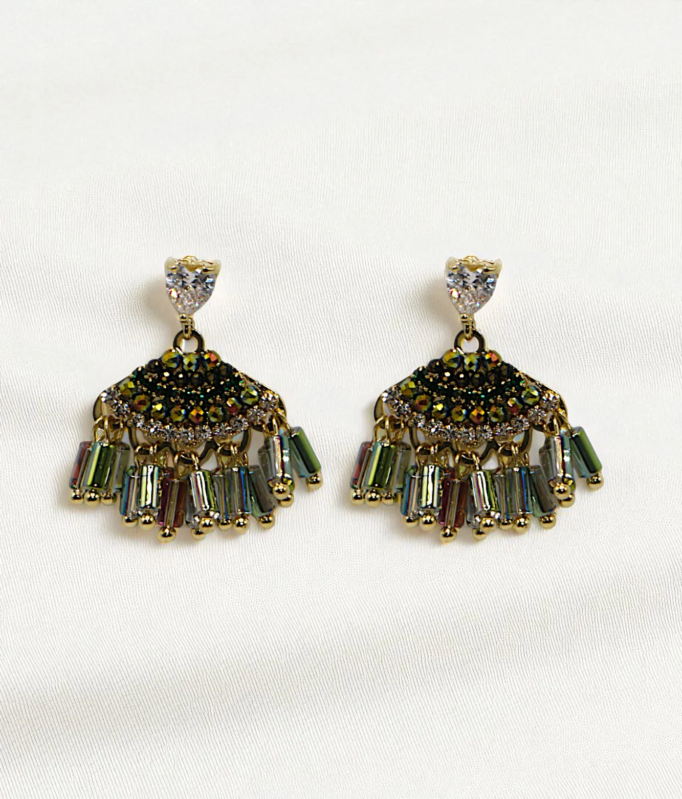 ear ring gold plated crystal pearls with stone china