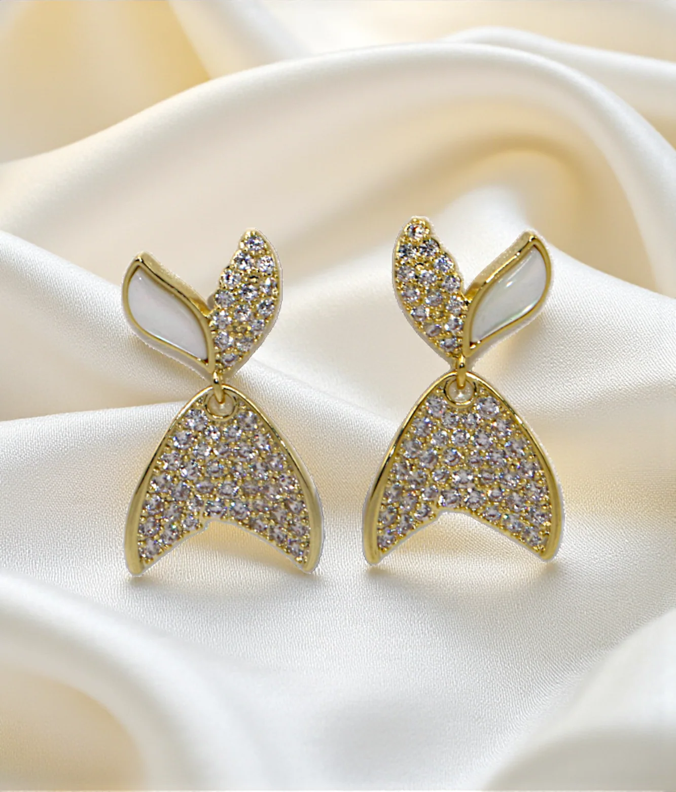 ear ring unique fish with diamond stone china