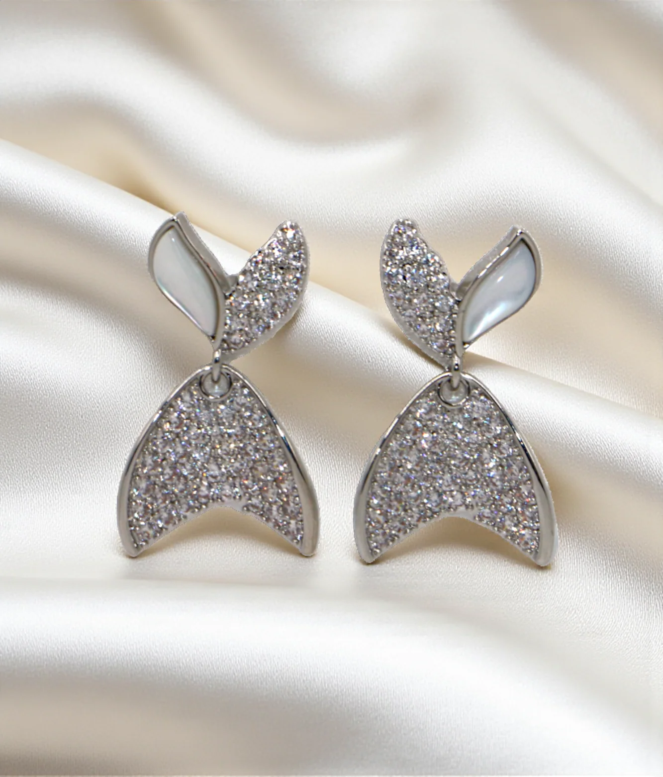 ear ring unique fish with diamond stone china - Image 2