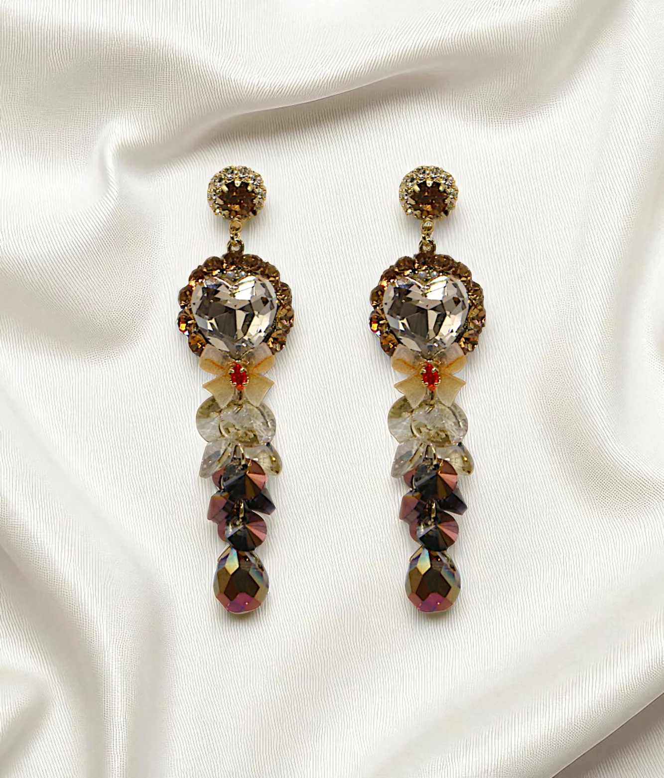 ear ring vintage crystal pearls china - Image 2