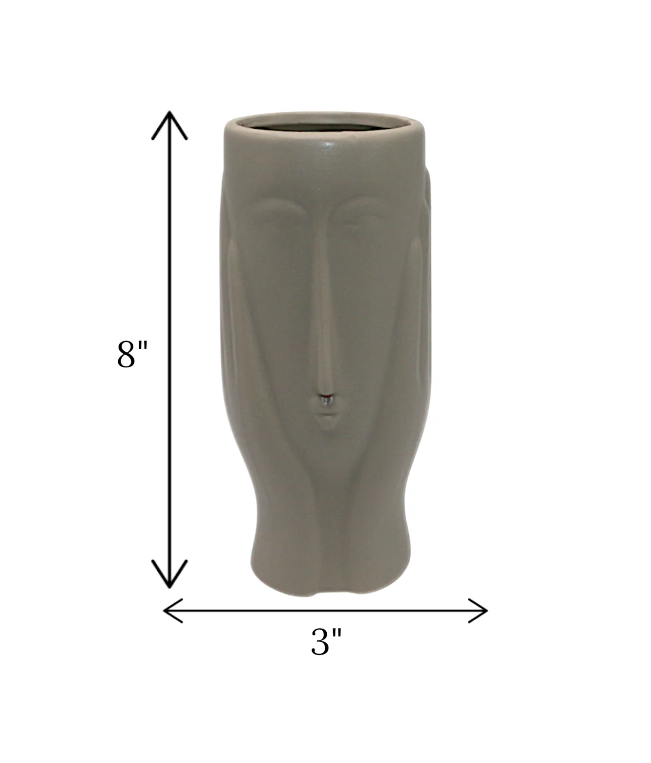 face vase long light grey china "8x3" - Image 2