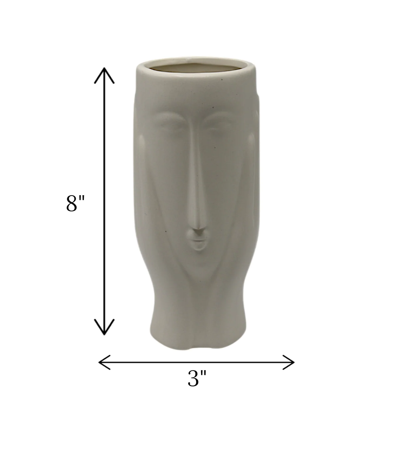 face vase long white china "8x3" - Image 2