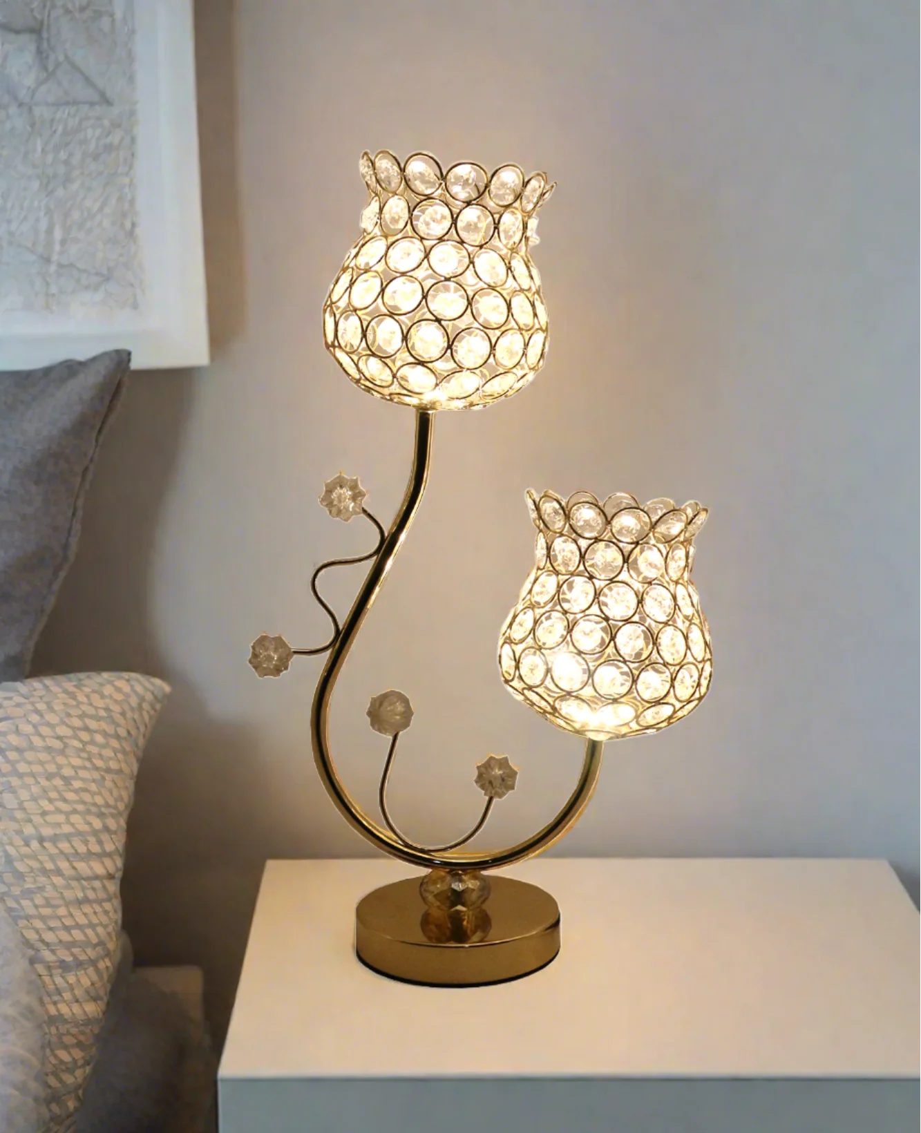 fancy table lamp with led light 17''x10'' china c-11