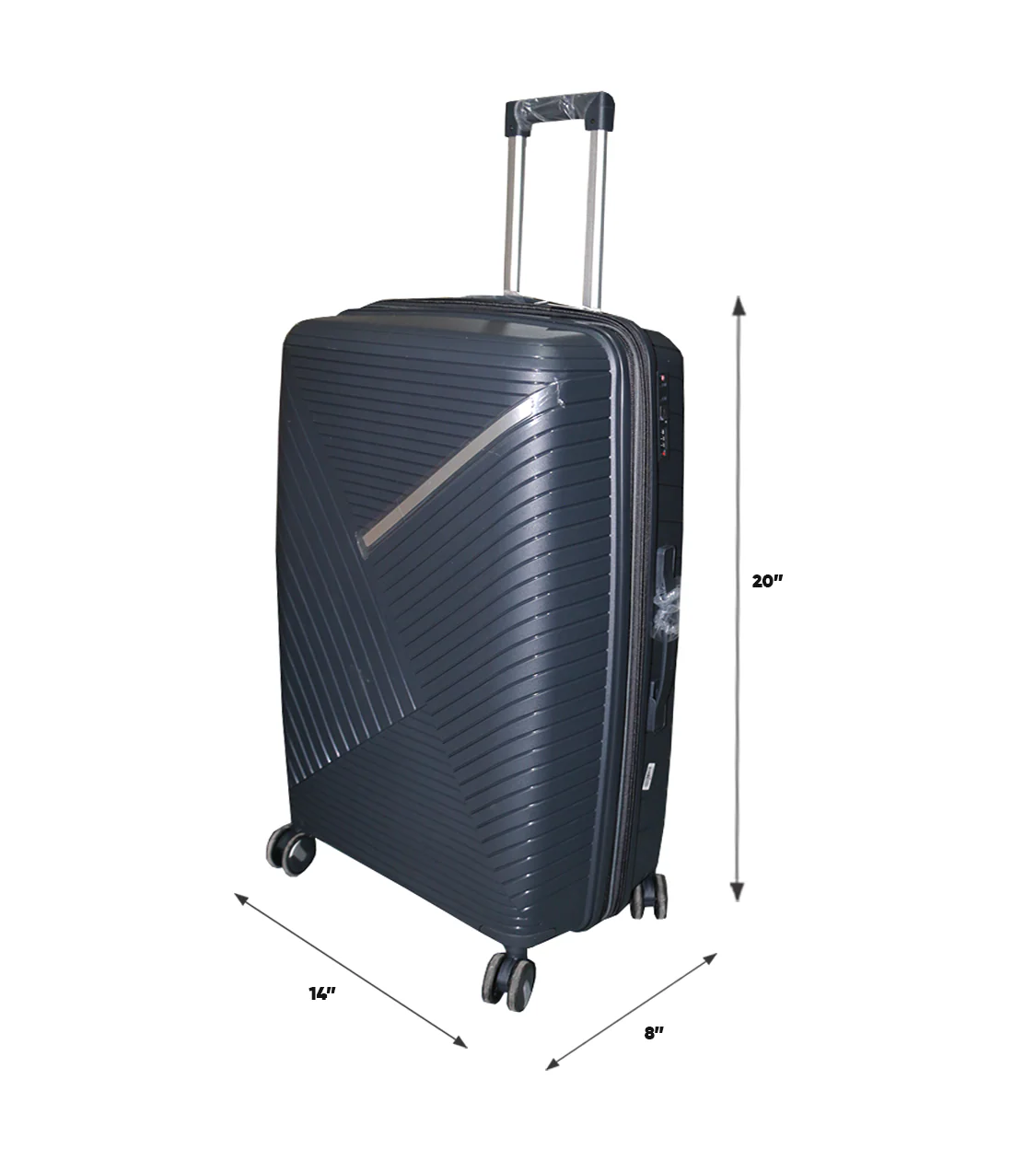 fiber luggage trolley travel bag 2 handle 20" china d808 - Image 2