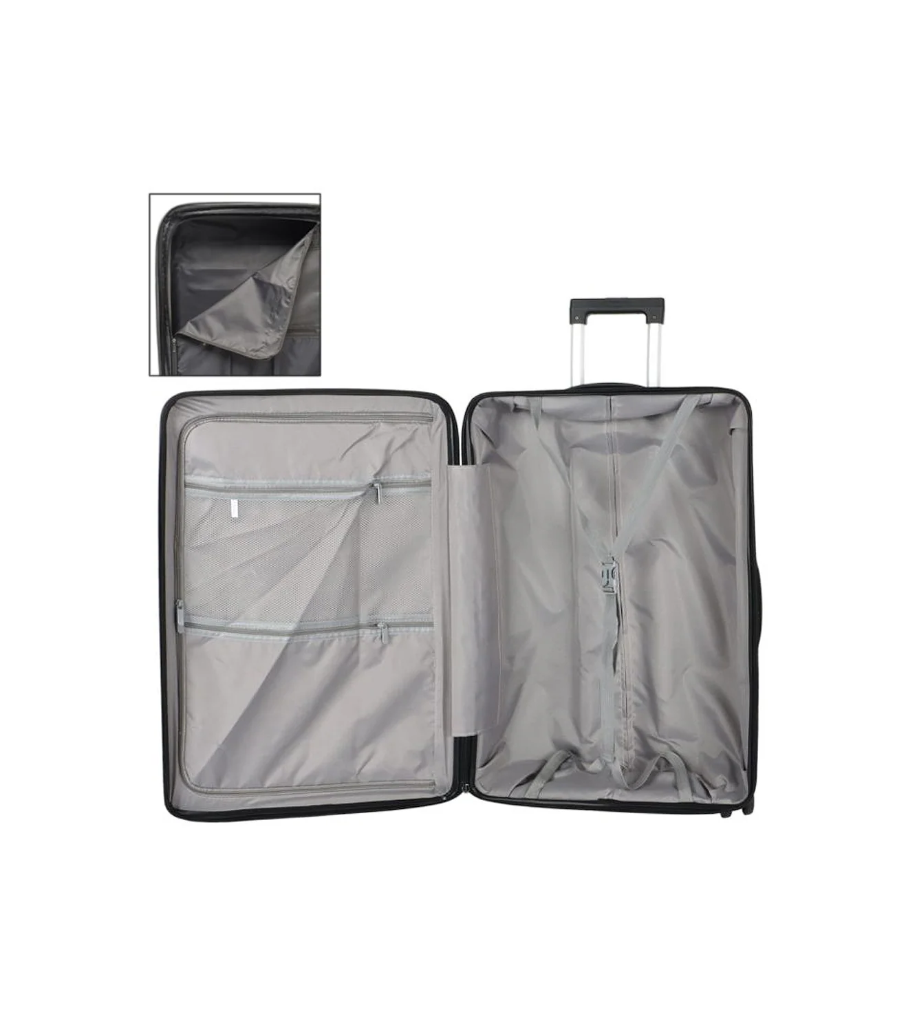 fiber luggage trolley travel bag 2 handle 20" china d808 - Image 8
