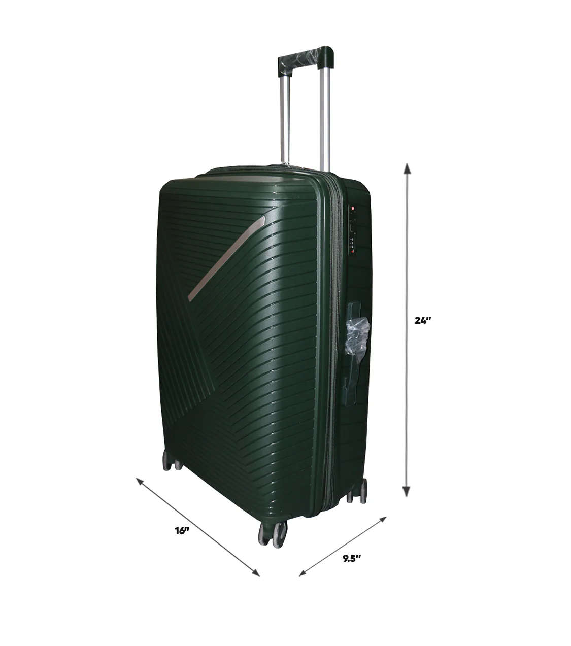 fiber luggage trolley travel bag 2 handle 24" china d809 - Image 2