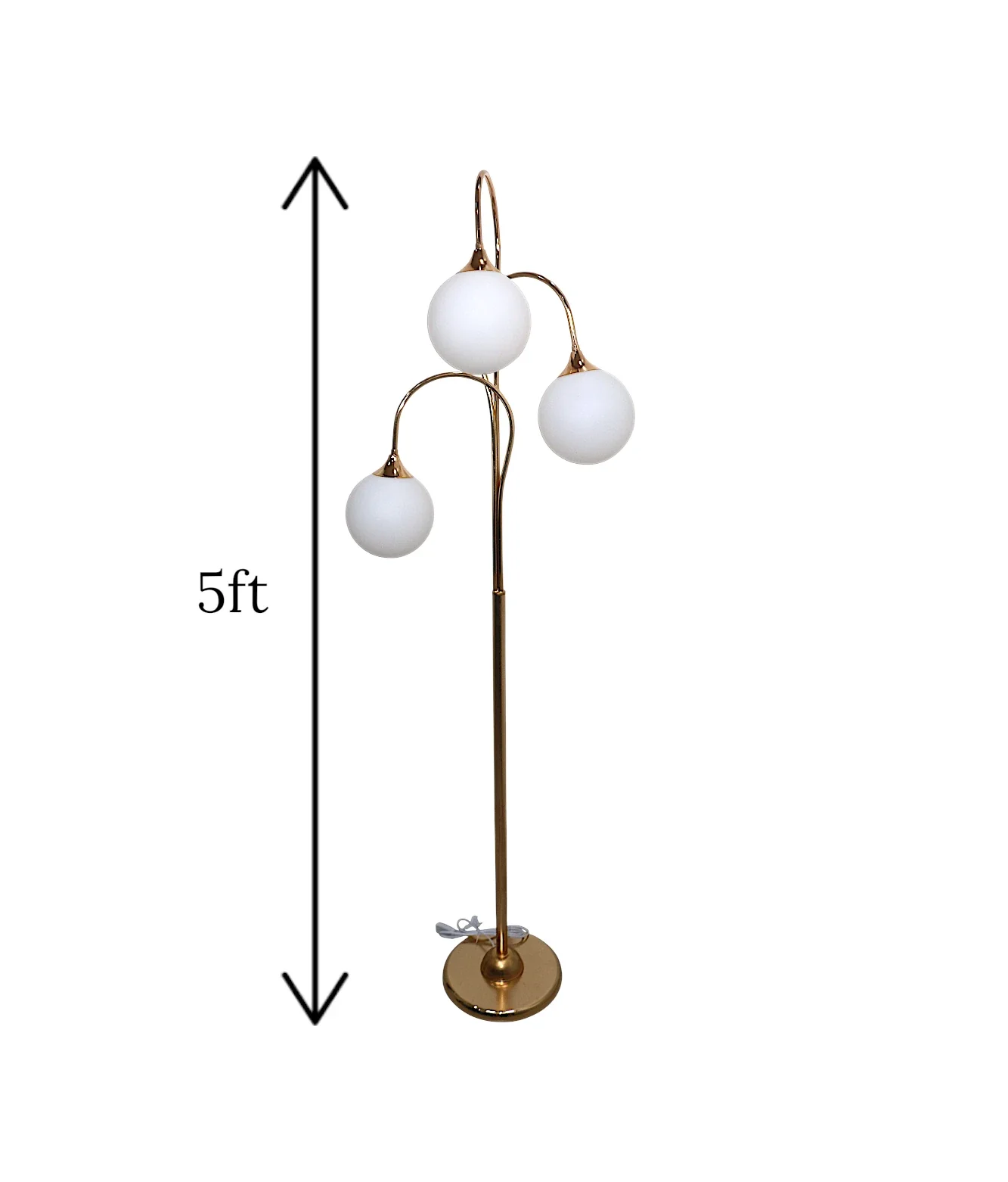 floor lamp metal 3 white globe china - Image 2