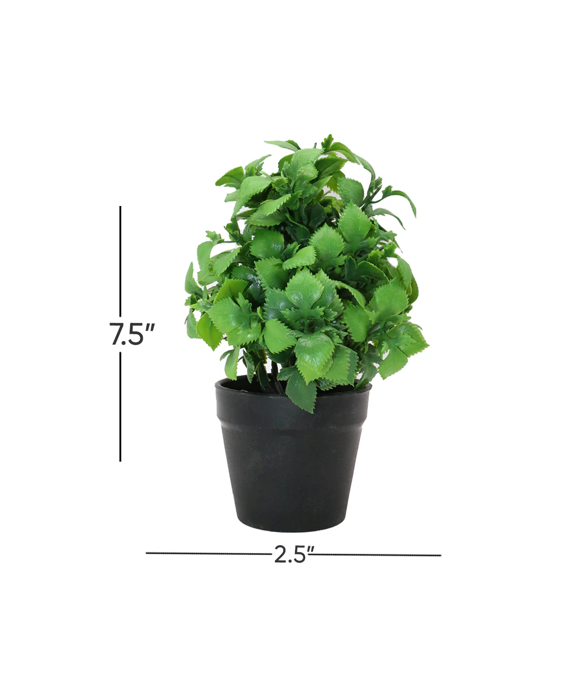 green leaf & plastic pot 2.5"hx 7.5"wchina d283 - Image 2