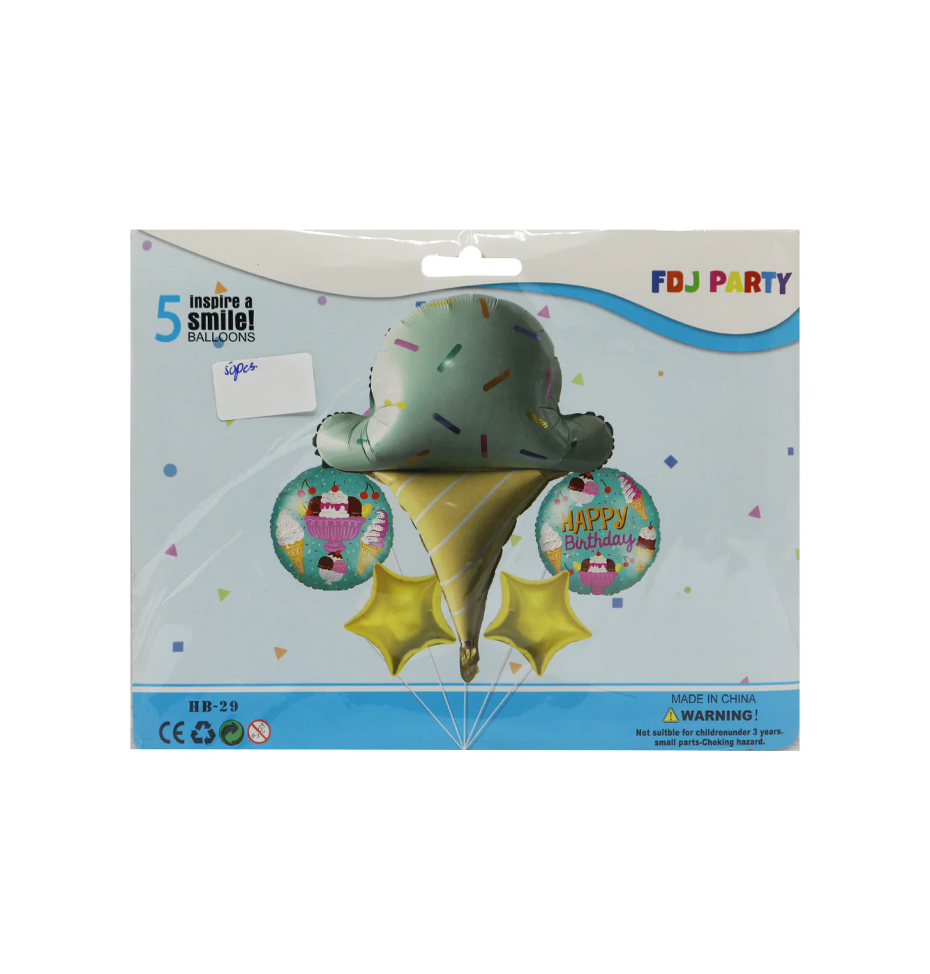 foil balloon 5pc ice cream for kids - Image 2