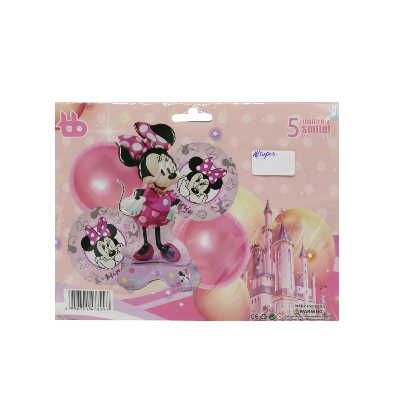 foil balloon 5pc minnie mouse for girls - Image 2