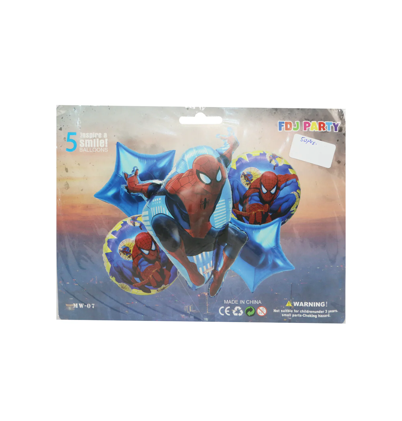 foil balloon 5pc spider man for boys - Image 2