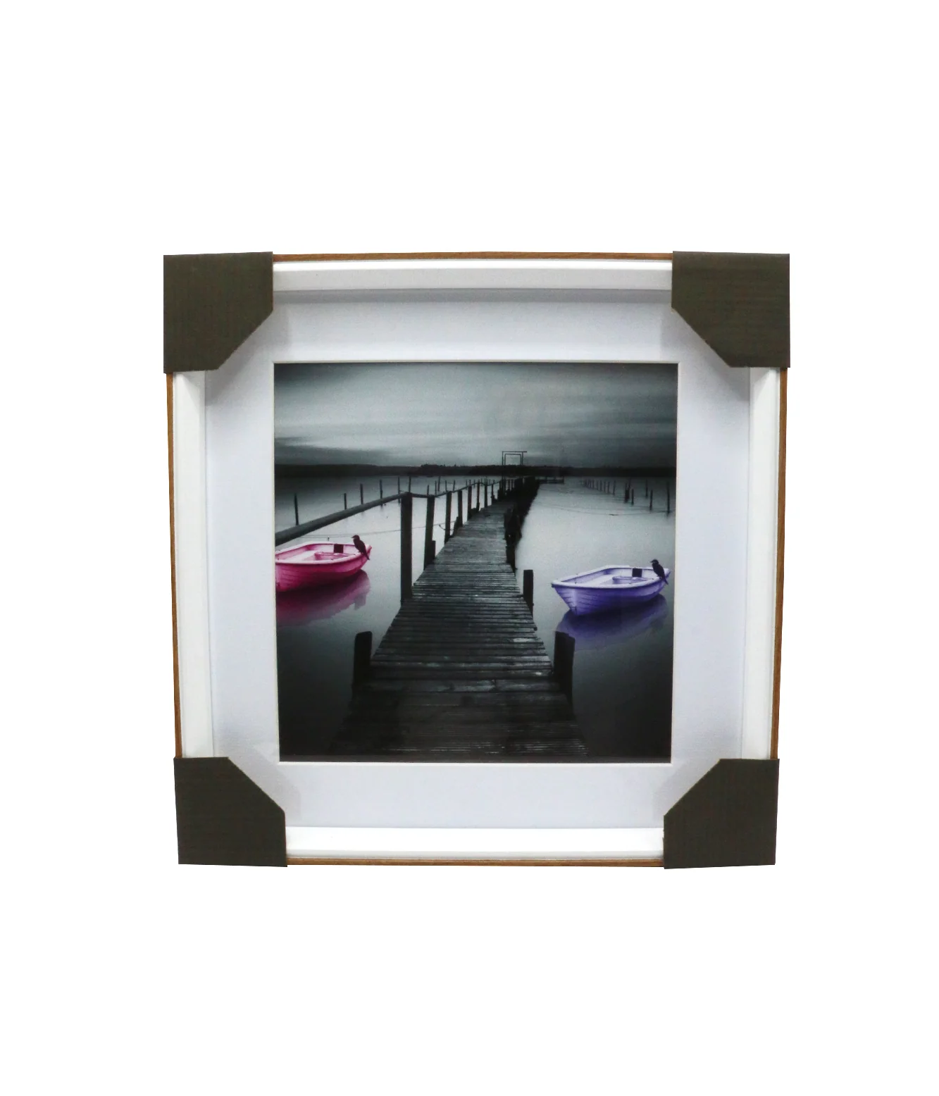 framed flower painting 32x32cm china d855 - Image 3