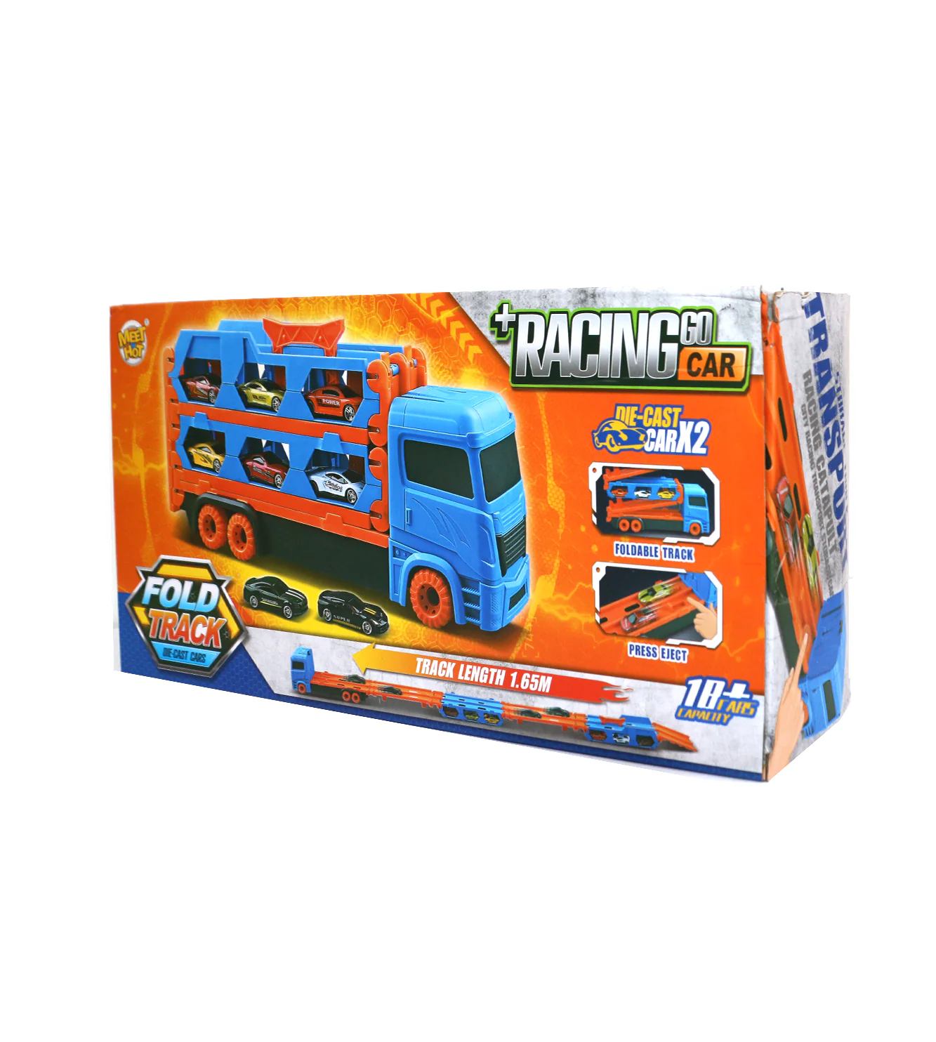 friction tow truck with two metal cars - Image 2