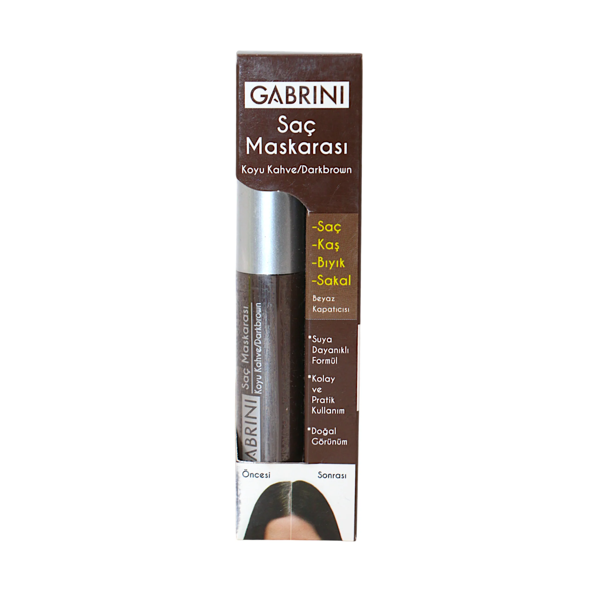gabrini eye brow mascara dark brown 6ml - Image 2