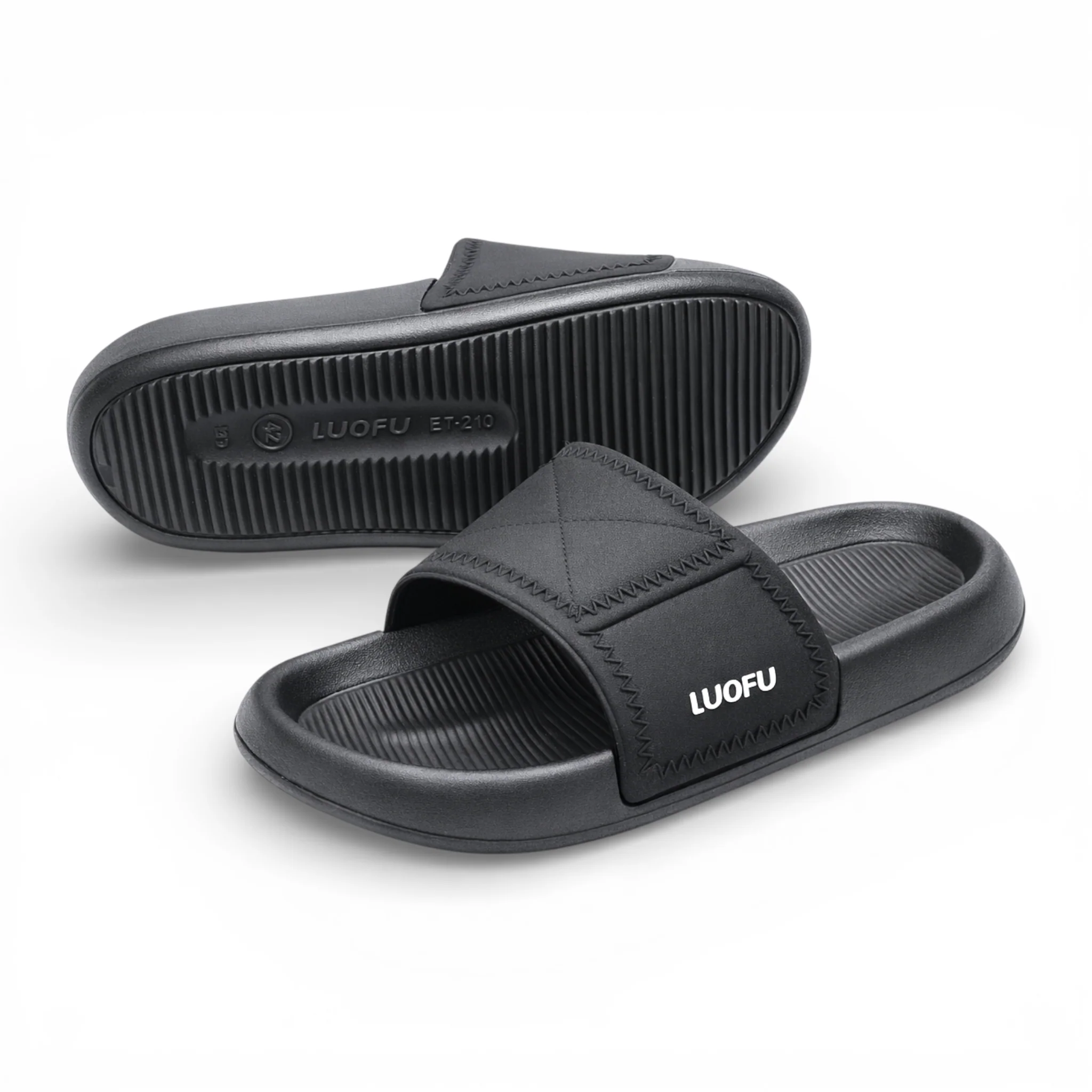 gents slipper 40-45 black china e7210-e01 - Image 2