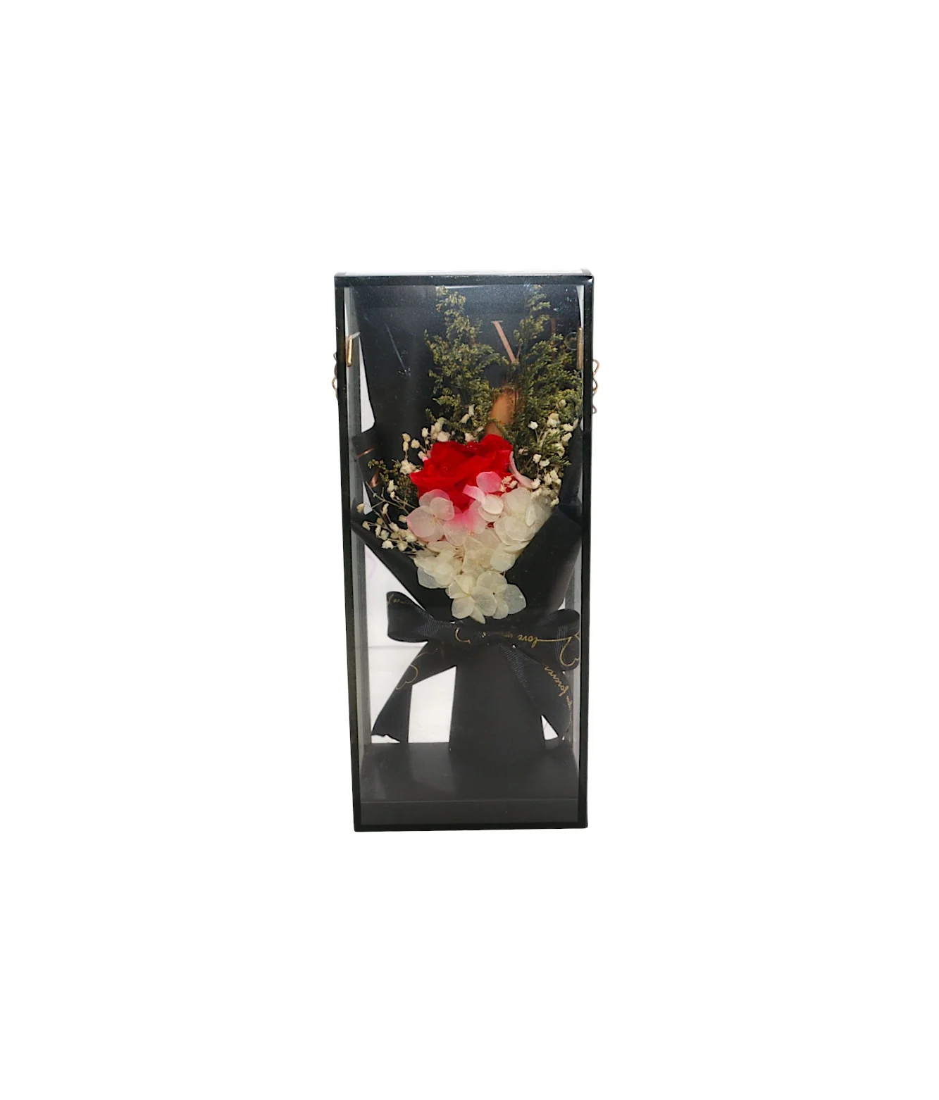 gift box with white flower bouquet china (10"x4.5") - Image 2