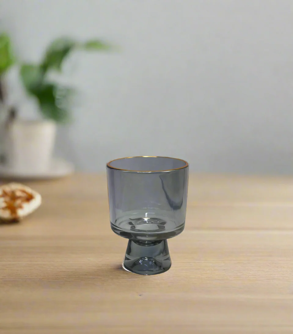 glass 6pc china black h019