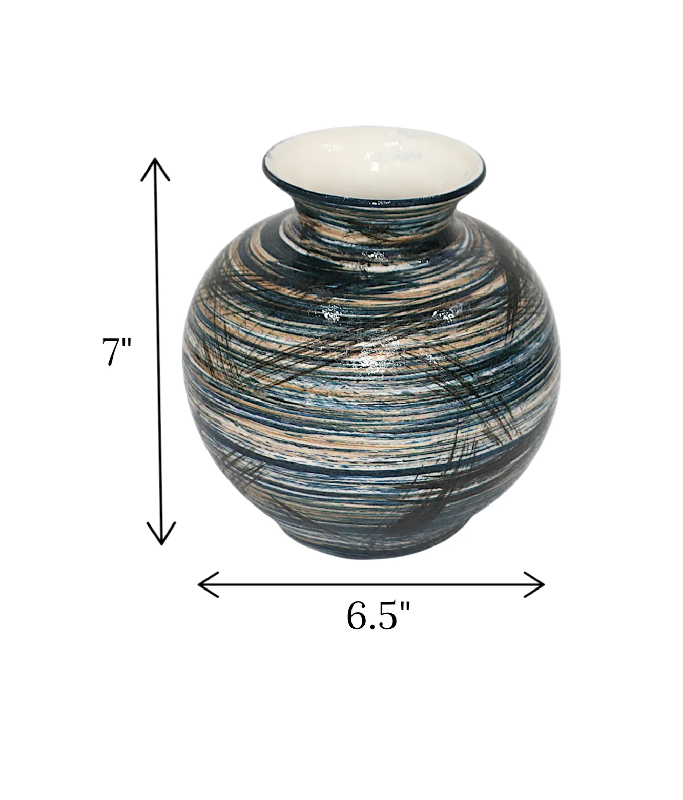 glazed ceramic vase small china 7x6.5 - Image 2