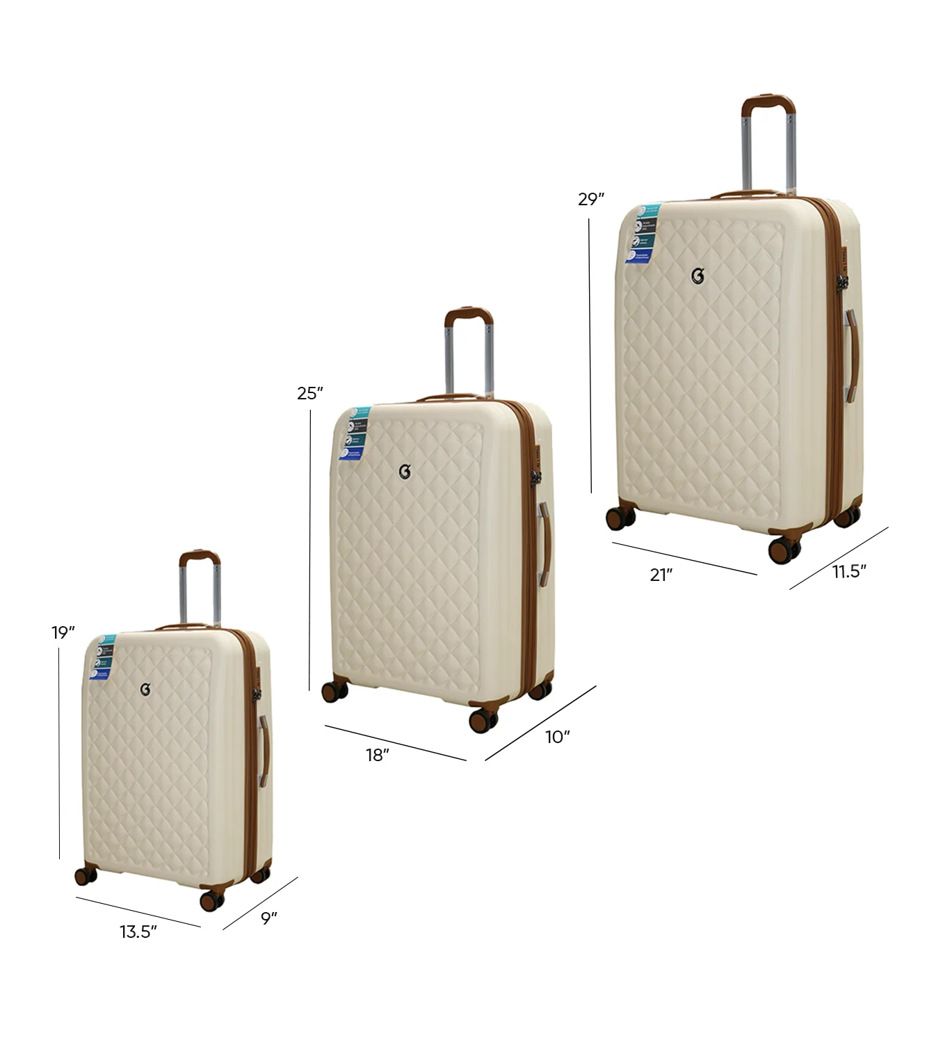 goby luggage trolley travel bag set china 3603 - Image 2