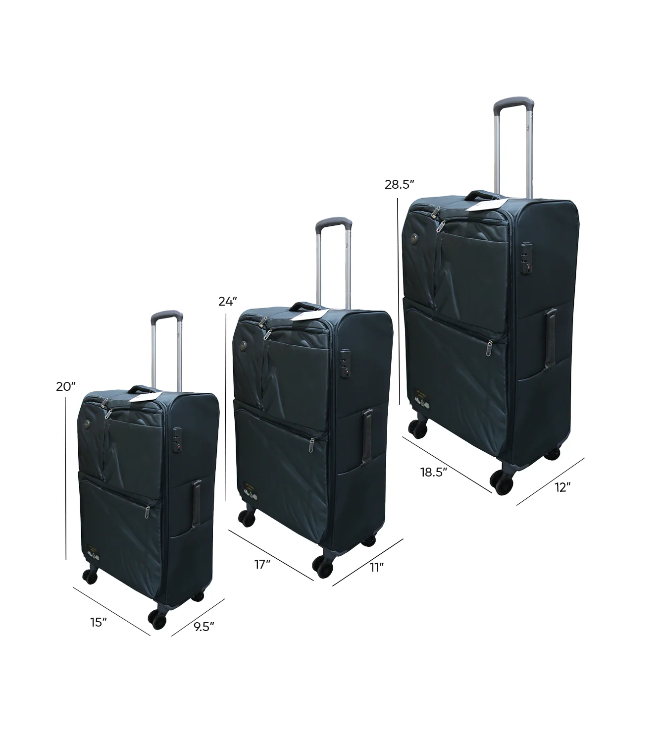 goby luggage trolley travel bag set china d098 - Image 2