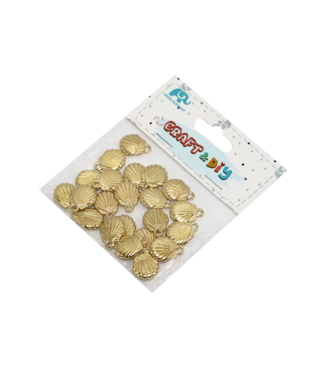 gold shell beads 20pc for craft use golden and silver - Image 2