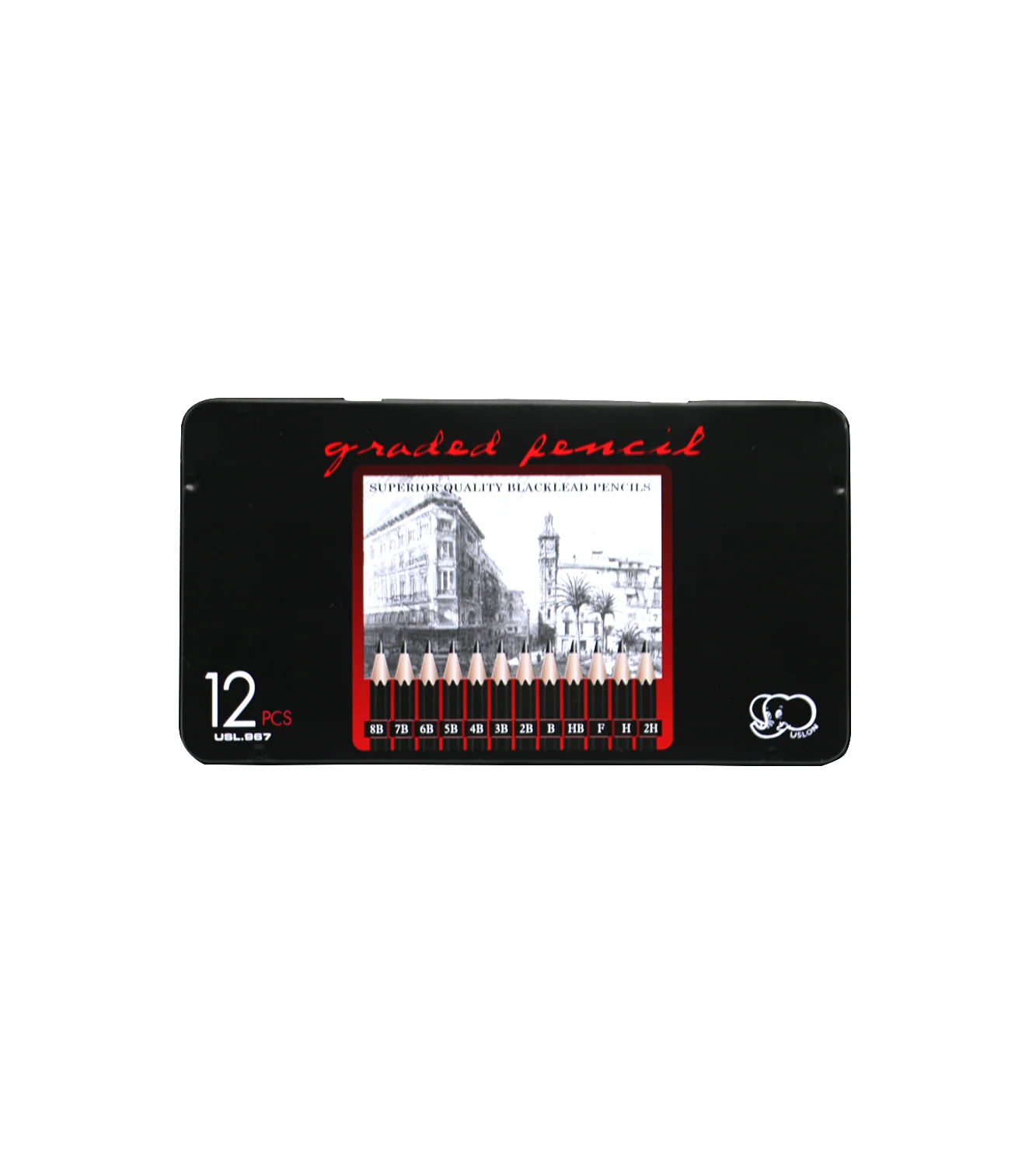 uslon graded pencil 12pc tin pack - Image 2