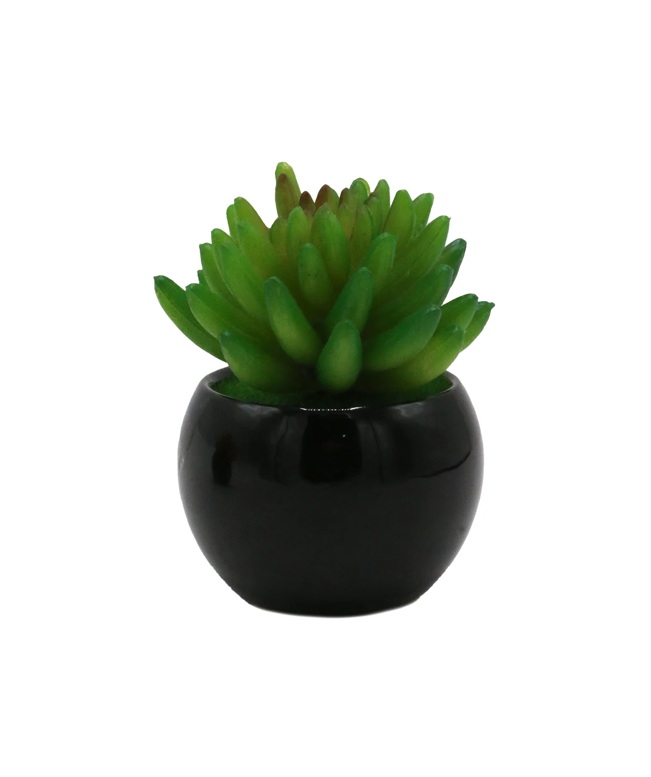 green cactus & ceramic pot 2.5"h x 7.5"w china d547 - Image 3