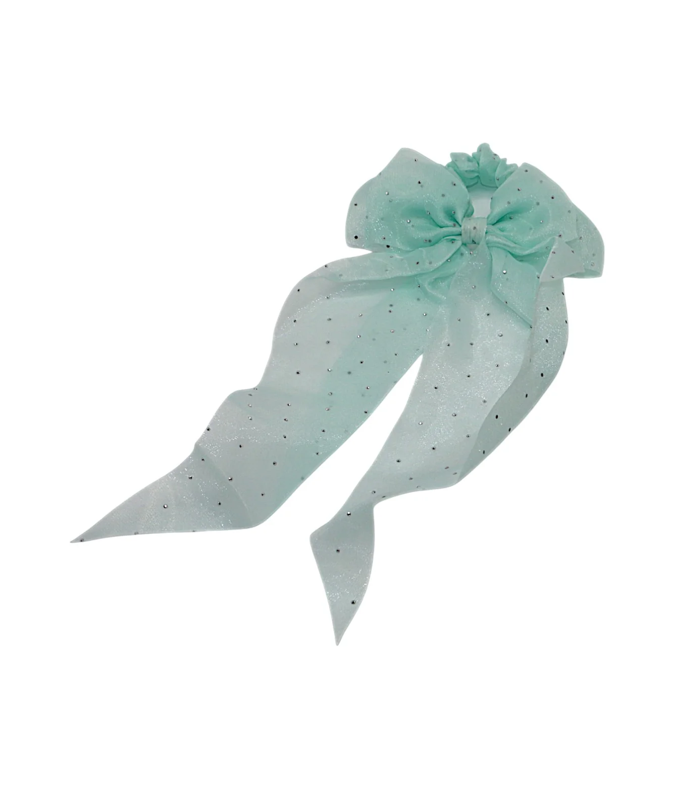 hair tie bow shiny zircon mix color - Image 3
