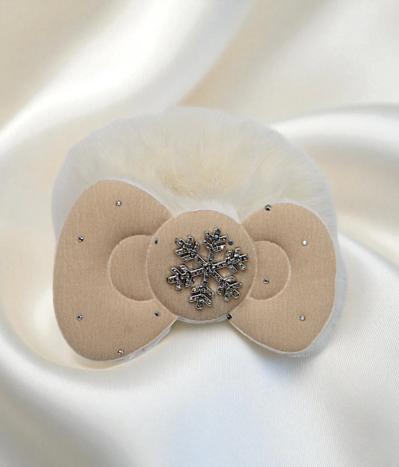 hair tie furr with bow mix color - Image 2